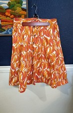 Maeve Anthropologie Banana Fruit Flare Orange Summer Skirt Sz 10 Medium M 118