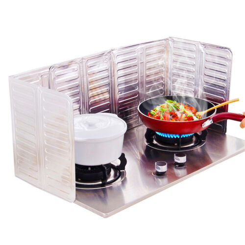 Stove Top Splatter Guard Shield for Hot Oil Grease Aluminum Foil 3 Sided