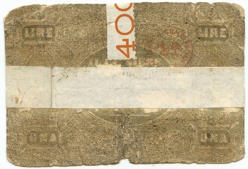 1 LIRA BIGLIETTO FIDUCIARIO BANCA COMMERCIALE VERONA 05/09/1871 MB- - Afbeelding 2 van 6