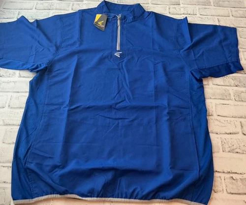 Easton 1/4 Zip Alpha Cage Jacket Men's XXL Blue Short Sleeve Baseball New - product listing photo