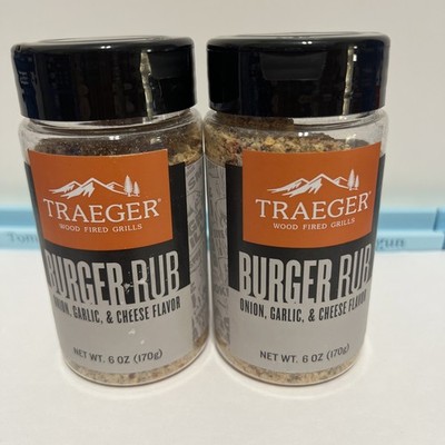 Traeger Burger Rub 6oz Each Lot Of 2 Onion, Garlic & Cheese Flavor