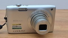 Nikon Coolpix S3300 Silver Compact Digital Camera 16.0MP 6x Wide Zoom - TESTED