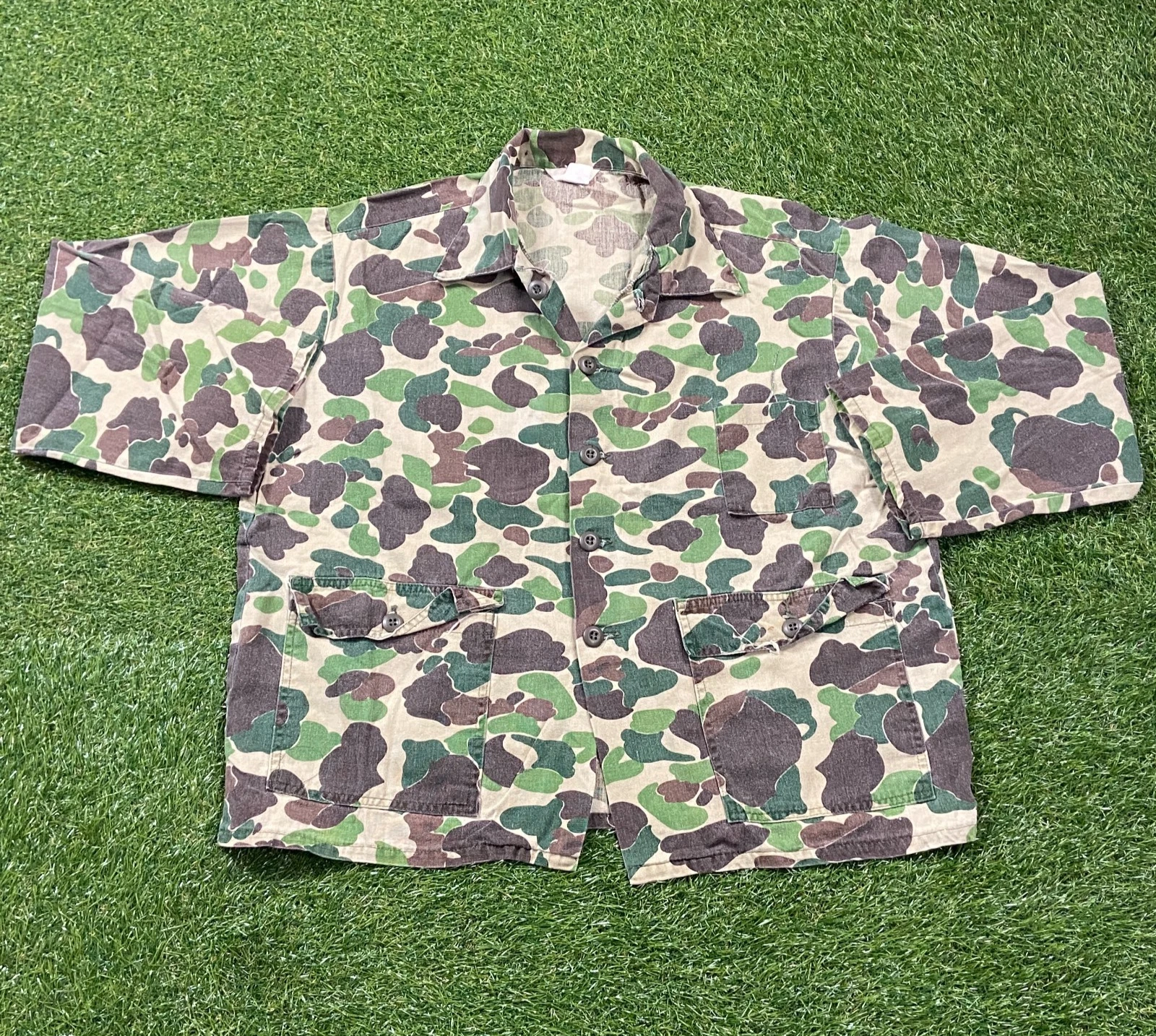 Vintage Camo Button Down Shirt XL Army Military Hunting Outdoors Flannel 90s