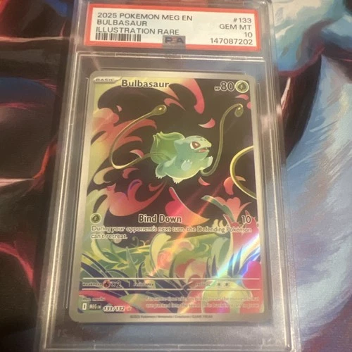 Pokémon Bulbasaur 133/132 Me01 Mega Evolution Illustration Rare Holo PSA 10