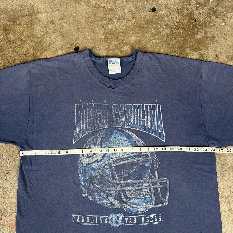 Camisa de fútbol vintage descolorida de jugador profesional UNC Carolina tacones alquitranados XXL Foto 3 de 4