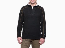 Kuhl Men's Europa Pullover Quarter Zip Shearling-lined Collar Sweater L