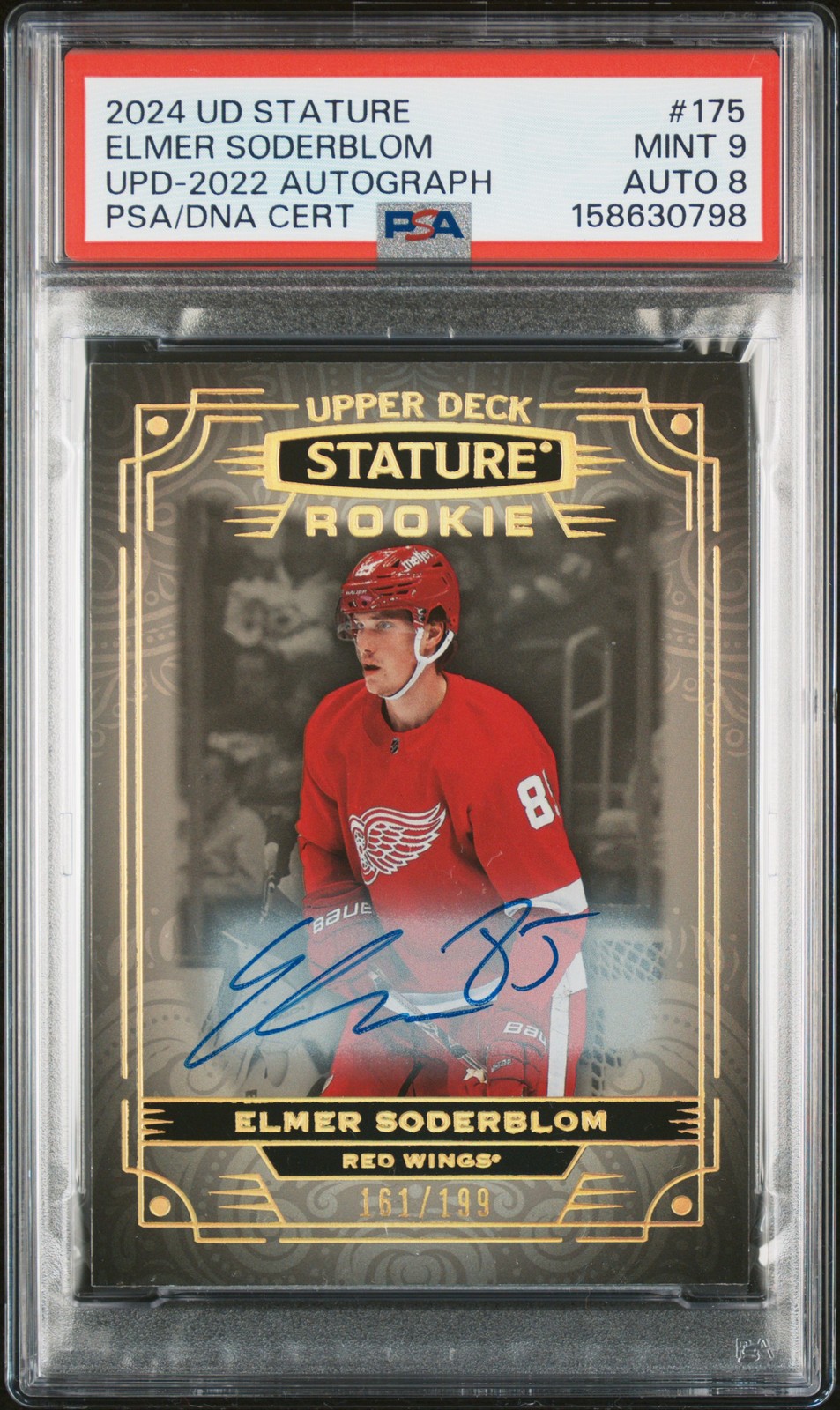 2024 UD STATURE UPDATE 2022 AUTO #175 ELMER SODERBLOM 161/199 PSA 9 AUTO 8 view 1