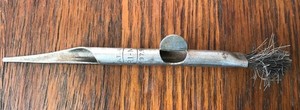 Vintage TRI-ME Tool Wire Brush 5-1/4" long Unusual one end seems for gouging ??