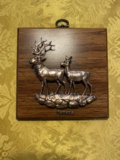 Vtg A&F Canada Copper Toned Deer 3-D Relief Art Wall Hanging Cabin Decor