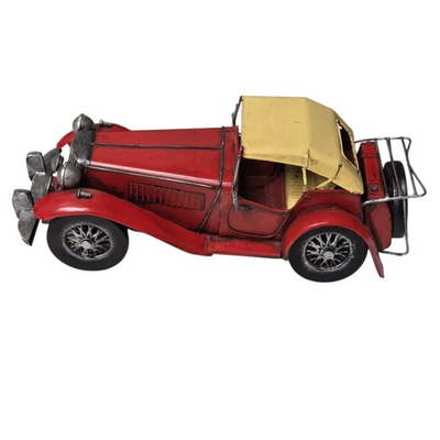 #ad Vintage Red Metal Roadster Car Estate Find Old Miniature Auto Model 12 Inch $134.89