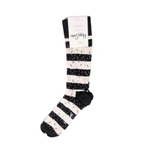 Happy Socks New Adult Novelty Print Crew Black White Striped Sprinkles gift