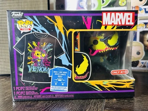 Funko POP! Tees Marvel Venom Eddie Brock Blacklight POP #869 SZ M Target Sealed