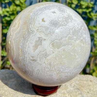 3.73LB Natural Striped Agate Ball Quartz Crystal Sphere reiki healing gem