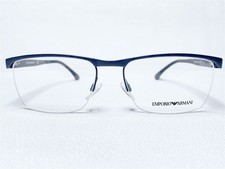 NEW Emporio Armani EA1056 3160 Mens Matte Blue Half Rim Eyeglasses Frames 55/17