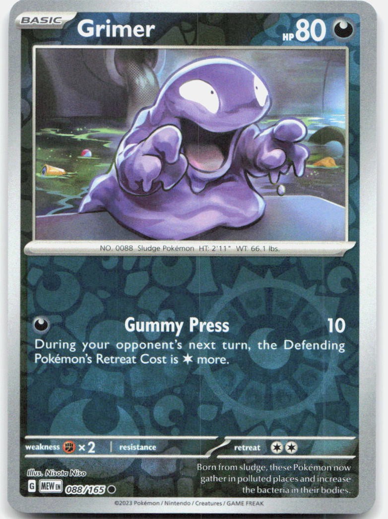 Grimer 088/165 Common 151 Pokemon Reverse Holo Near Mint