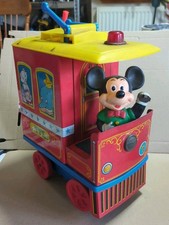 Vintage Walt Disney Mickey Mouse Trolley 777. Tin Plate- Train 