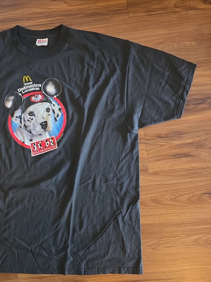 Camiseta De Colección Hanes McDonalds Disney 101 Dálmatas Película Promo Rara Negra XXL Foto 3 de 4