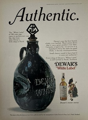 1973 Dewar s White Label Scotch Original Vintage Advertisement Whisky Bottle Ad