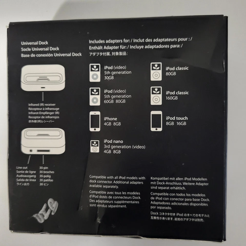 Base Universal Apple para iPod/IPhone MB125G/A con insertos de base + control remoto Foto 3 de 4