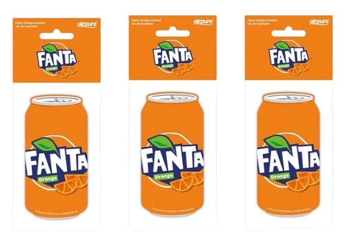 3 x Fanta Fizzy Drink Can Car Air Freshener Freshner Fragrance Scent - Orange