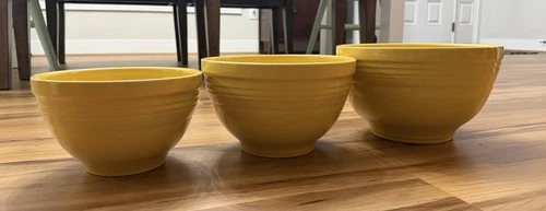 FIESTA 3 Piece Set Sunflower Nesting Mixing Bowl  Baking Yellow Vintage Cooking