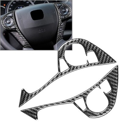 2x Lenkradknopfabdeckung aus Kohlefaser, passend Für Honda Accord 13 17 Schwarz
