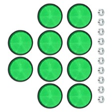 10Pcs - Round Rear Reflectors Safety Reflective Warning Reflector Plastic Green