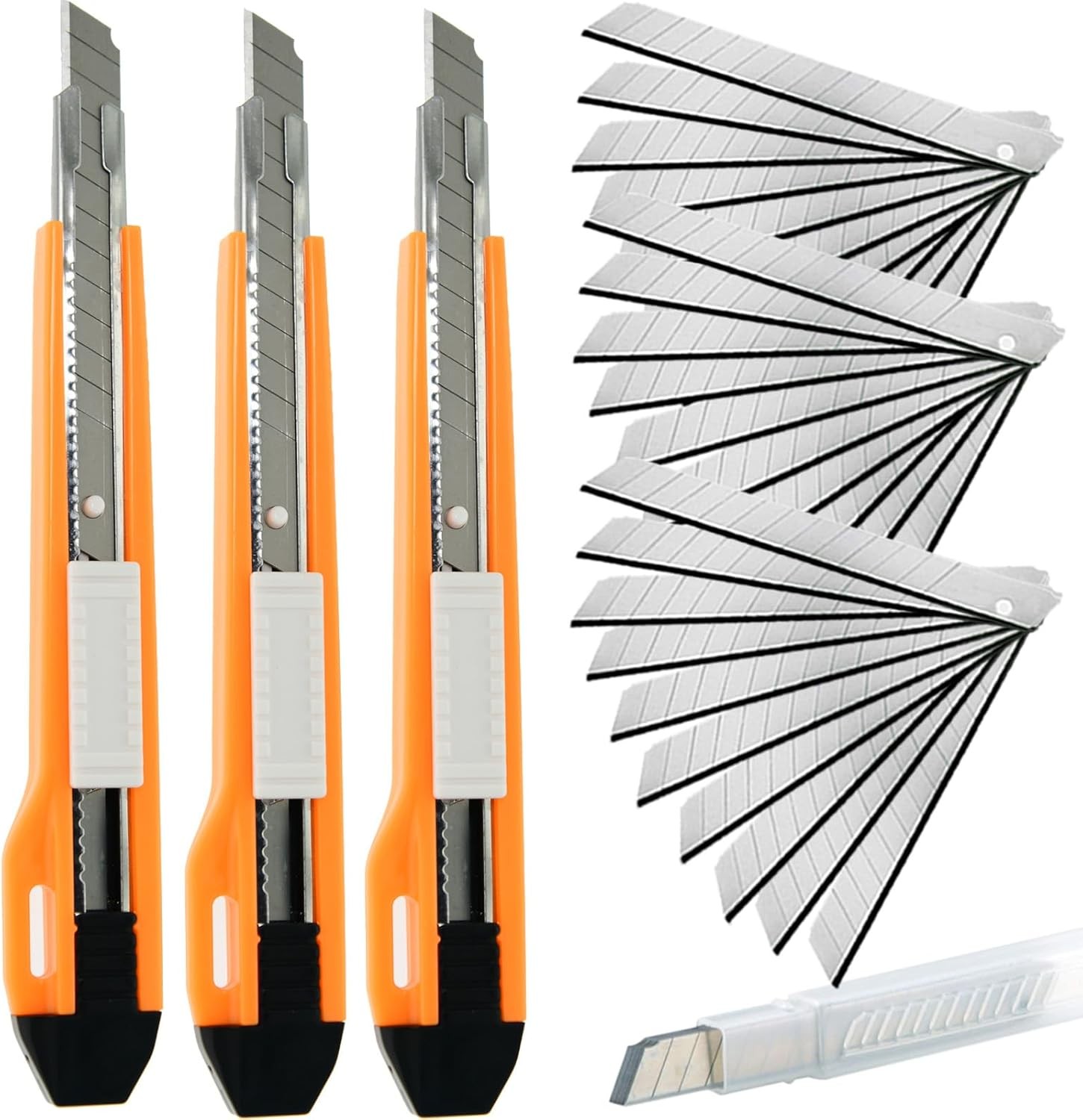 High Hardness Retractable Box Cutters With 30 Pcs Sna