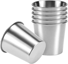 6 Pack 8oz 304 Stainless Steel Cups Stackable Reusable Metal Drink Cups 200ml ea
