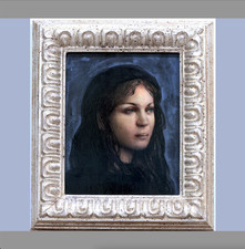 SILVESTRO PISTOLESI: "BELLA" OPERA SU TAVOLA 30X25 CON AUTENTICA E CORNICE.