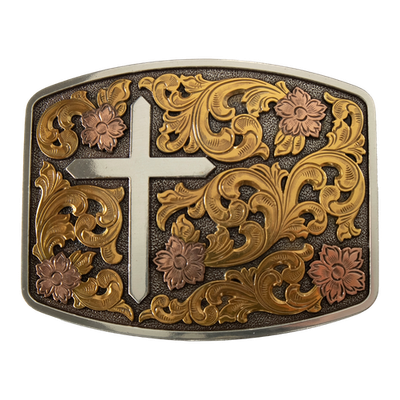 Nocona Men's Rectangle Floral Cross Belt Buckle 37945 | eBay