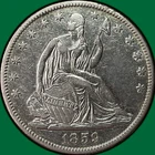1859-O Seated Liberty Half Dollar Extremely Fine XF Coin, Mild Cleaning #39367