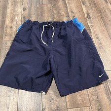 Nike Swim Trunks Blue Board Shorts Mesh Lined Pockets Men Large L