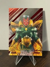 2022 Fleer Ultra Avengers Red Foil Artist 37/63 Vision Tom Fleming #83 Auto