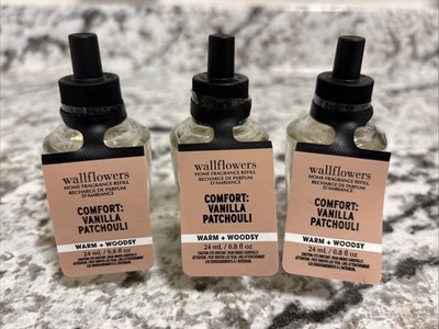 3 BATH &BODY WORKS Aromatherapy COMFORT VANILLA PATCHOULI WALLFLOWER REFILL BULB