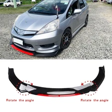 Front Bumper Lip Spoiler Splitter Body Kit Glossy Black Red For Honda Fit 06-20