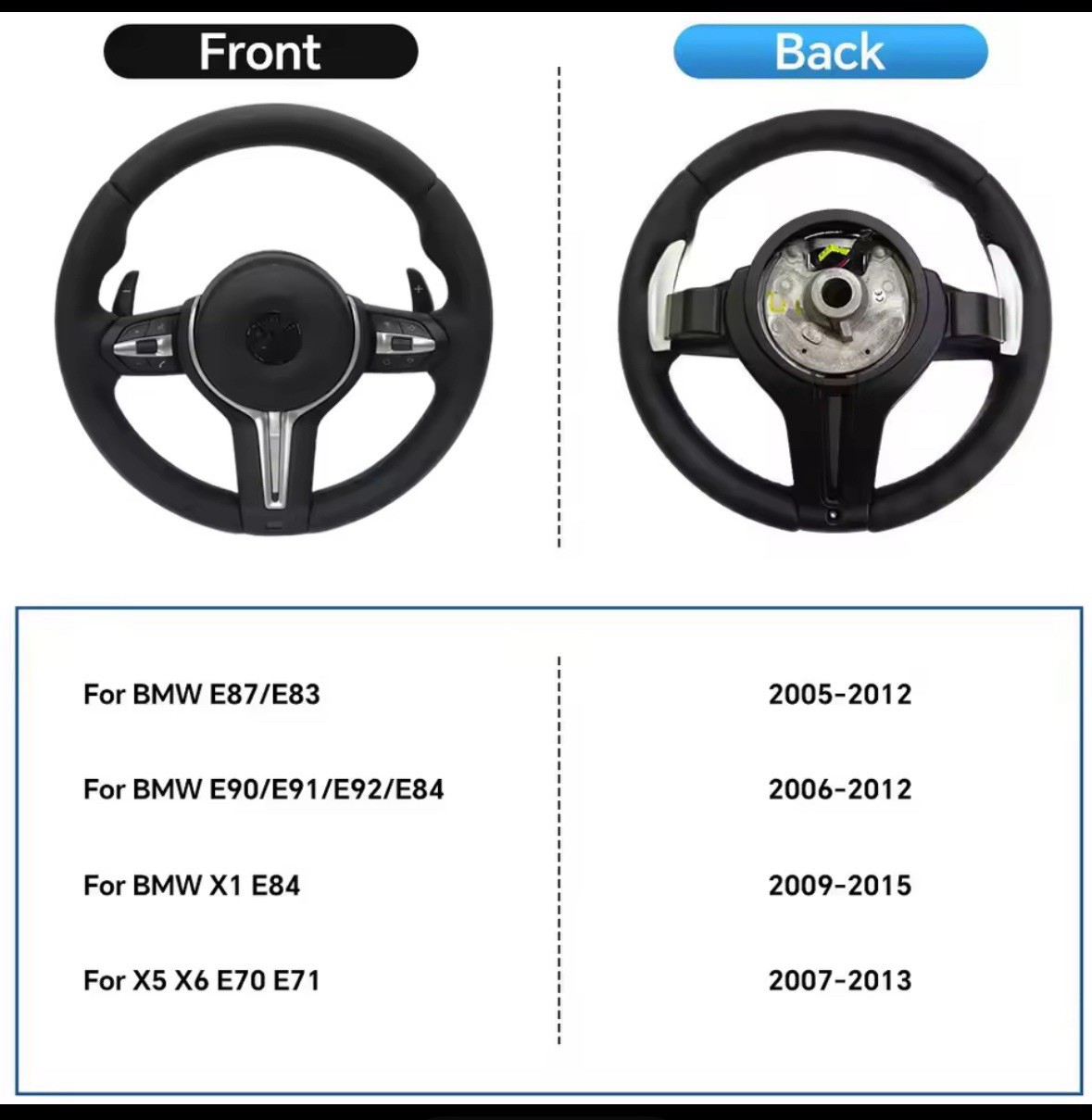 Volant BMW M Sport - Cuir - E87 E90 E91 E92 E84 E70 - Airbag Complet