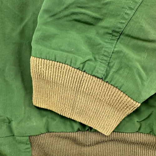 VINTAGE J Crew Jacket Mens L Green Parka Bomber Fleece Lined Oarsman Nylon 90s - Picture 11 of 16