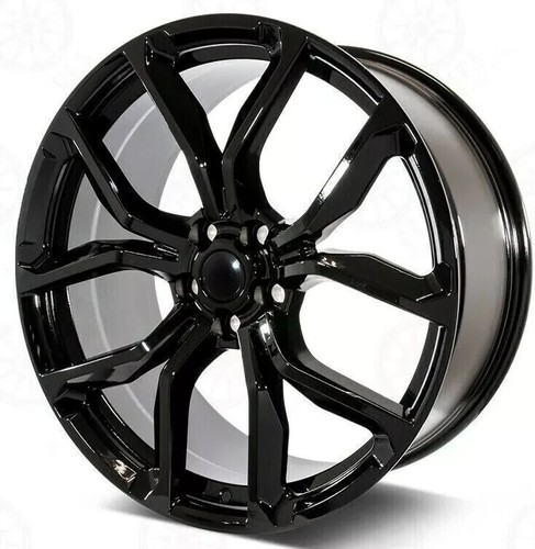 22x9.5 LAND ROVER SVR GLOSS BLACK WHEELS RIMS RANGE ROVER VELAR EVOQUE 5x108 - Picture 5 of 6
