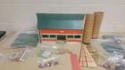 VINTAGE HAPPI TIME (MARX or JUDY COMPANY) CARDBOARD BARN WITH EXTRA'S