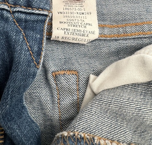 Gap Jeans Boot Cut Capri Size 10 Blue Medium Wash Denim Stretch Women’s Western - Picture 6 of 9