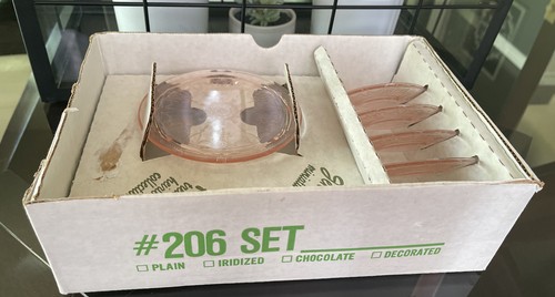Mosser Glass Pink Depression Jennifer Set #4 w Box Miniature Cake Plates A+ COND - Picture 6 of 6