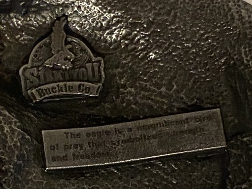 Vintage 1990 Siskiyou Buckle Co Eagle Bird Of Prey Gürtelschnalle USA TOP - Bild 4 von 7