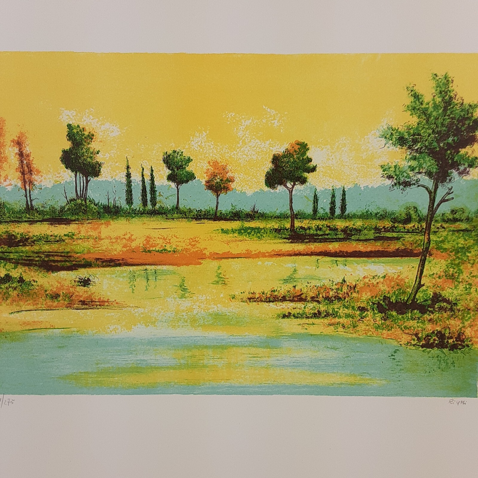 Original Watercolor Painting Art Signed 26 x20 Landscape Unframed OOAK