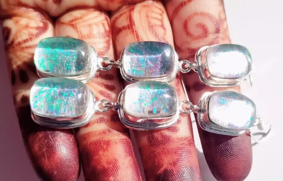 Triplets Opal Australian Gemstone 925 Sterling Silver Handmade Jewelry Earrings - Image 2 of 4