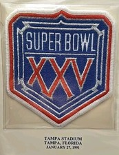 Official NFL Super Bowl Patch Collection Super Bowl XXV Giants Bills 1991
