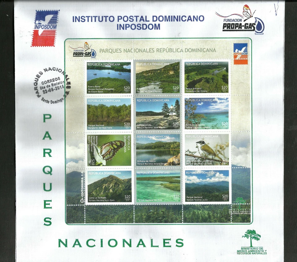 DOMINICAN REPUBLIC 2015, NATIONAL PARKS, 48 STAMPS FDC, VERY RARE! - Image 4 of 4