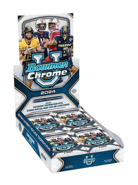 2024 BOWMAN UNIVERSITY CHROME FOOTBALL HOBBY BOX RIPPED LIVE ONLY