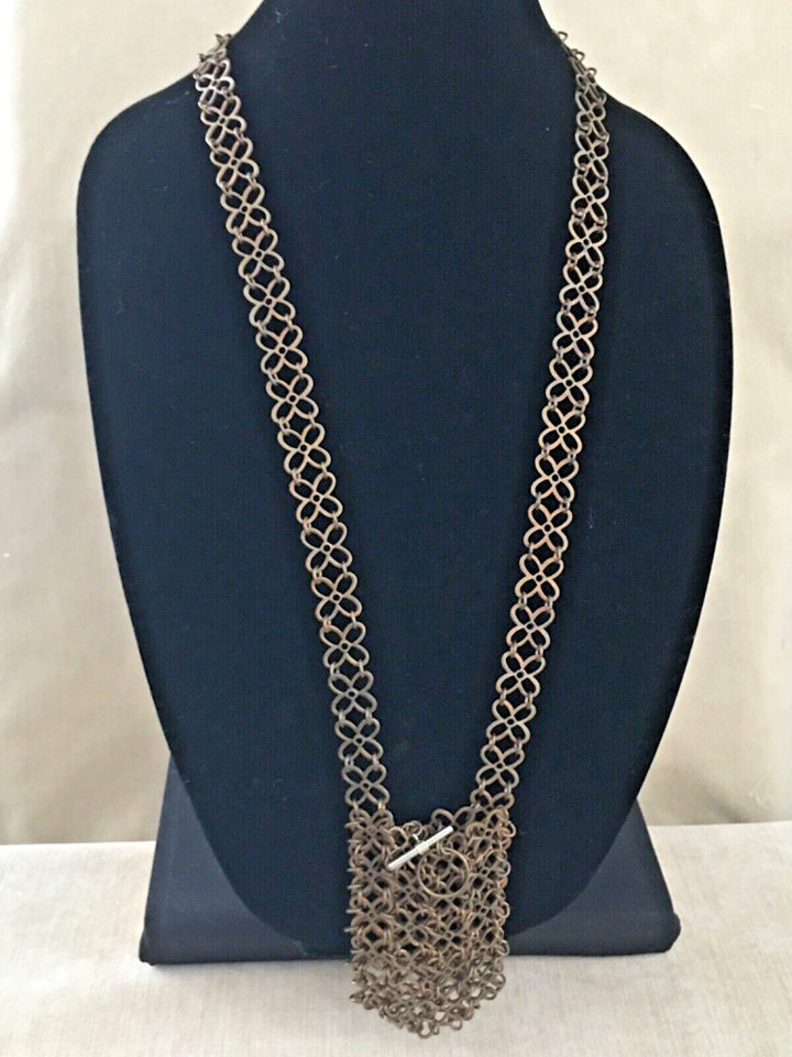 Vintage Copper Metal Pouch Necklace Toggle Closure eBay