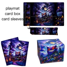 Pokémon TCG Card Game Gengar Playmat With Zones Card Storange Box Card Sleeves